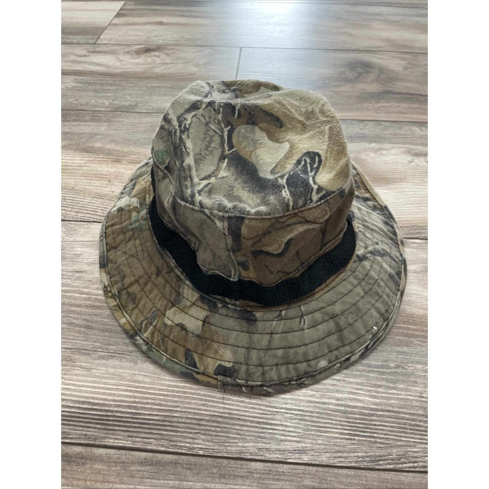Vintage USA Made Cabela's Bucket Hat Cap Advantage Timber Camo Boonie Size M